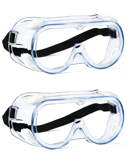 MELASA Safety Goggles ANSI Z87.1, 2 packs Anti-Fog Protective Lab Goggles, Eye Protection Safety Glasses