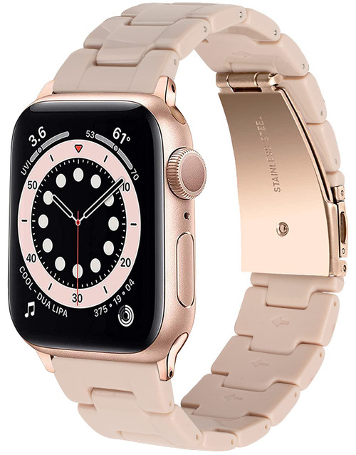 NYENEIL Compatible with Apple Watch Band 38mm 40mm 41MM Combine with Stainless Steel iWatch Band Series SE 8 7 6 5 4 3 2 1 Women and Men (light pink, 38MM/40MM/41MM)