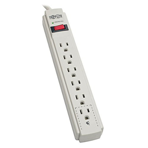Tripp Lite 6 Outlet Surge Protector Power Strip, 4ft Cord, & $20,000 INSURANCE (TLP604) Tripp Lite 6 Outlet Surge Protector Power Strip, 4ft Cord, & $20,000 INSURANCE (TLP604)