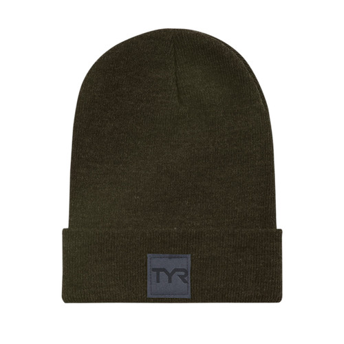 TYR Standard Unisex Cuffed Knit Beanie, Olive, One Size