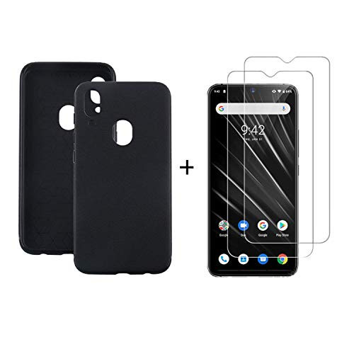 MISIDE Compatible for UMIDIGI S3 PRO Case,with UMIDIGI S3 PRO Screen Protector.[3 in 1] [Scratch Resistant] Slim Fashion Soft TPU Shockproof Case + 9H Tempered Glass Screen Protector (Black)