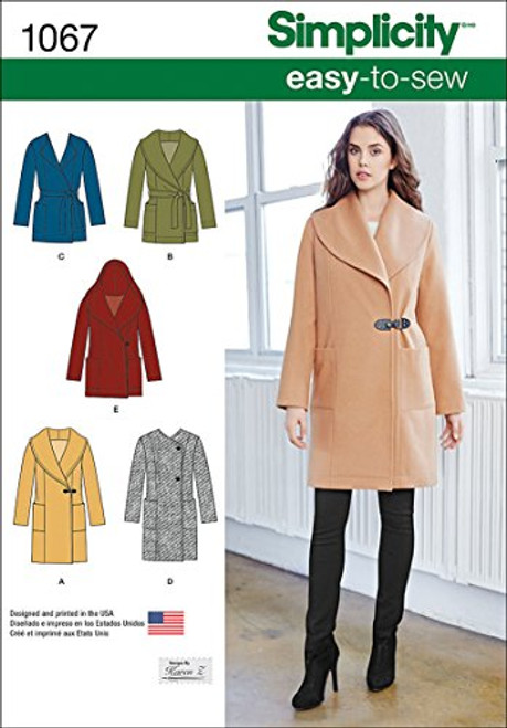 Simplicity 1067 Learn to Sew Women's Jacket and Coat Sewing Pattern, Sizes 14-22