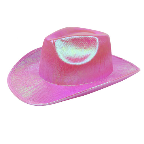 GiftExpress Pink Space Holographic Cowgirl Hat | Neon Pink Shiny Sparkly Glittering Cowboy Hat for Western Cowboy Themed Party Supply | Cowgirl Costume Hat GiftExpress Pink Space Holographic Cowgirl Hat | Neon Pink Shiny Sparkly Glittering Cowboy Hat for Western Cowboy Themed Party Supply | Cowgirl Costume Hat