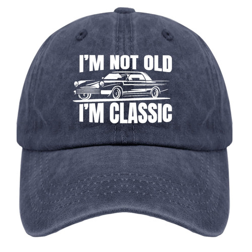 ODCRAT Retirement Birthday Gifts Cap I'm not Old I'm Classic Baseball Caps for Women Funny Dad Hat Adjustable Navy Blue ODCRAT Retirement Birthday Gifts Cap I'm not Old I'm Classic Baseball Caps for Women Funny Dad Hat Adjustable Navy Blue