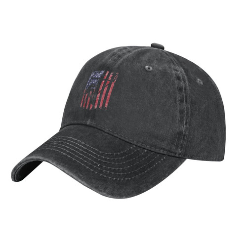 Cotton Baseball Cap Vintage-Lineman-American-Flag Dad Hat Adjustable Polo Trucker Unisex Style Headwear Black