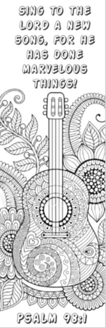 Music Guitar Adult Coloring Bookmarks Sing to The Lord A New Song Religious Bible Verse All Same Design for Large Groups Art Music Themed Worship Leader Gifts Bulk 50 Count Christmas Stocking Stuffer Music Guitar Adult Coloring Bookmarks Sing to The Lord A New Song Religious Bible Verse All Same Design for Large Groups Art Music Themed Worship Leader Gifts Bulk 50 Count Christmas Stocking Stuffer
