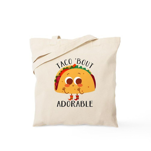 CafePress Taco 'Bout Adorable Cute Taco Design Tote Bag Canvas Tote Shopping Bag