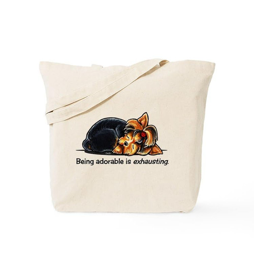 CafePress Yorkie Being Adorable Tote Bag Canvas Tote Shopping Bag