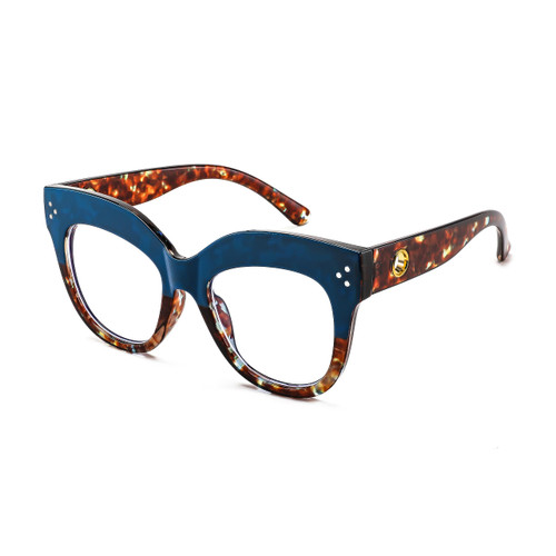 FEISEDY Blue Light Blocking Glasses Oversized Vintage Chunky Cateye Eyeglasses for Women Plastic Frame Hipster Party B0026