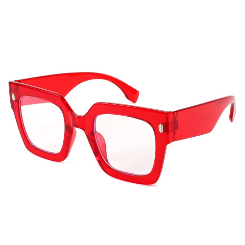 FEISEDY Oversized Square Blue Light Blocking Glasses Vintage Womens Luxury Big Fashion Eyewear B9100