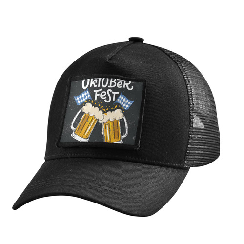 MCHIVER Oktoberfest Trucker Hat Black Hats for Men Woman Baseball Cap Fitted Snapback Hats Adjustable Strap Meshback Caps