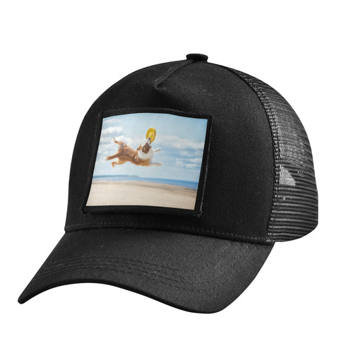 MCHIVER Border Collie Beach Trucker Hat Black Hats for Men Woman Baseball Cap Fitted Snapback Hats Adjustable Strap Meshback Caps