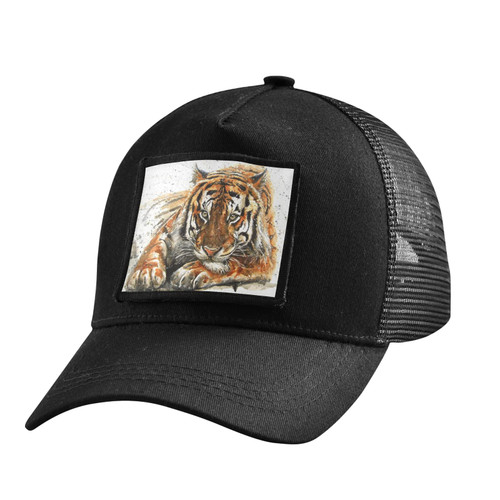 Tiger Trucker Hat Black Hats for Men Woman Baseball Cap Fitted Snapback Hats Adjustable Strap Dad Hats