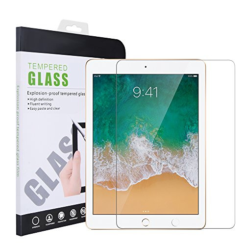 iPad Air 2 Screen Protector, iPad 9.7 (2017) Glass Screen Protector, AndHot 1 Pack HD Clear Tempered Glass Screen Protector Film for iPad Air 2/ iPad Air/iPad Pro 9.7/ iPad 9.7 inch