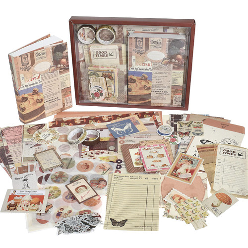 CHZIMADE Vintage Scrapbook Supplies, Bullet Junk Journal Kit with Journaling/Scrapbooking Stickers, A6 Grid Notebook and Washi Tape for DIY Art Craft (Vintage) CHZIMADE Vintage Scrapbook Supplies, Bullet Junk Journal Kit with Journaling/Scrapbooking Stickers, A6 Grid Notebook and Washi Tape for DIY Art Craft (Vintage)