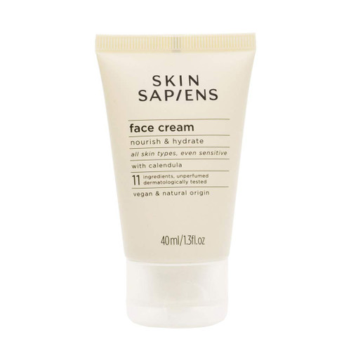 Skin Sapiens Nourish & Hydrate Face Moisturizer with Calendula, Unscented Natural face cream for every skin type, For Men and Women, Oil-free, non-comedogenic, Vegan, Cruelty-Free, 1.3 fl Oz.