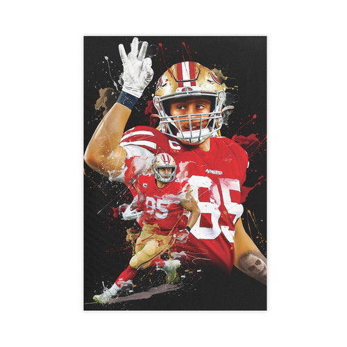 Radioisld American Football George Kittle Canvas Poster 12x18inch Unframed