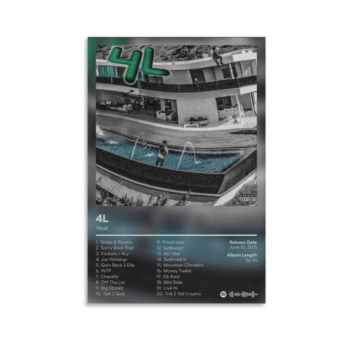 BATTTX Yeat - 4L Canvas Poster Wall Decorative Art Painting Living Room Bedroom Decoration Gift Unframe-style12x18inch(30x45cm)