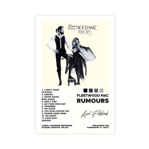Rumours Poster - Fleetwood Mac Limited Album Poster Canvas Poster Wall Art Decor Print Picture Paintings for Living Room Bedroom Decoration Unframe-style Unframe-style12x18inch(30x45cm)