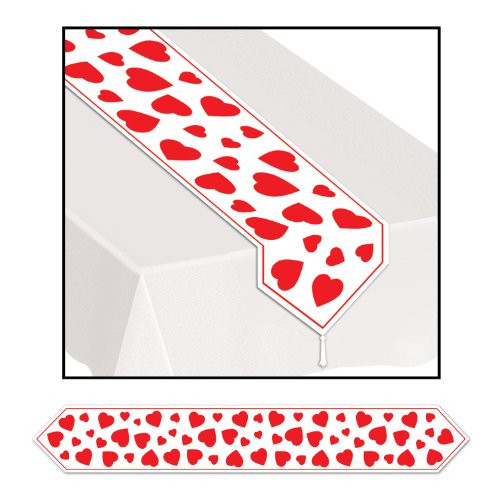 Printed Heart Table Runner Party Accessory (1 count) (1/Pkg)