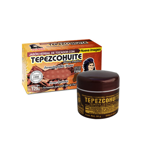 DEL INDIO PAPAGO Tepezcohuite Night Facial Skin Cream 60g / 2.02 Fl Oz + Neutral Soap with Tepezcohuite 125g - Mexican Beauty - For All Skin Types - Nourishes - Softens - Paraben Free - Bundle DEL INDIO PAPAGO Tepezcohuite Night Facial Skin Cream 60g / 2.02 Fl Oz + Neutral Soap with Tepezcohuite 125g - Mexican Beauty - For All Skin Types - Nourishes - Softens - Paraben Free - Bundle