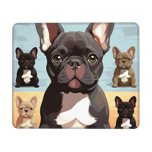 French Bulldog Dog Cute Mouse Pad with Non-Slip Rubber Base Personalized Gaming Mouse Pad Waterproof Mouse Mat Office Computer Mousepad for Desk Laptop