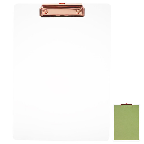 TEHAUX Transparent Board Clip Clipboard Clip Board Folders Office Document Clip File Clips Office Hardboard Convenient File Clip Sturdy Writing Board A4 Care Metal Support Plate