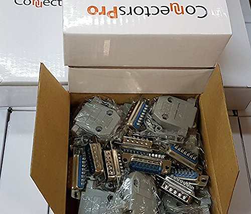 Pc Accessories - Connectors Pro 10 Sets Solder Type DB15 Male and Plastic Hoods, D-Sub Connector + Hoods, 20-Pack (10 DB15 Males + 10 Hoods)