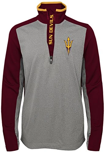 NCAA by Outerstuff NCAA Arizona State Sun Devils Youth Boys "Matrix" 1/4 Zip Long Sleeve Top, Maroon, Youth Large(14-16)
