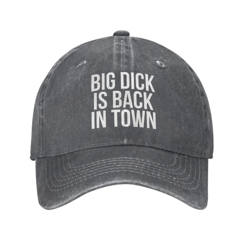 Big Dick is Back in Town Trucker Hat for Men Women Denim Cowboy Baseball Caps Distressed Dad Hats Adjustable One Size