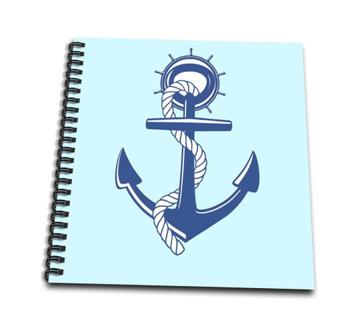 3dRose Anchor, Nautical, Blue, Decoration-Mini Notepad, 4 by 4-inch (db_215174_3)