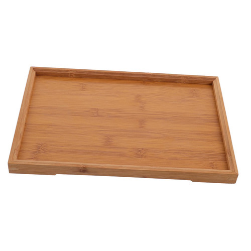 GRIRIW 1pc Bamboo Tray Rustic Serving Tray Tea Table Tray Teaware Tray Decorative Dinner Trays Vanity Table Tray Cup Plate Wooden Trays Food Serving Platter Wooden Tea Tray Breakfast