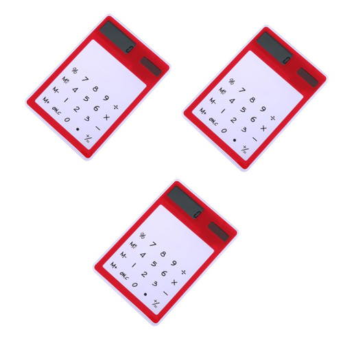 VILLCASE 3pcs Touch Screen Calculator Simple Calculator Transparent Calculator Mini Calculator Red Calculators Small Standard Calculator Portable Calculator Student Computer Business
