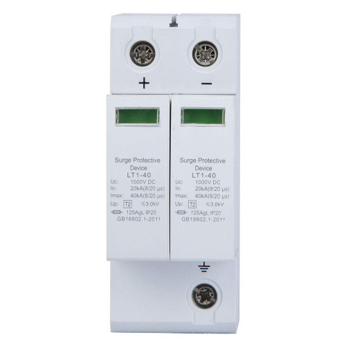 2P Surge Protective Device Voltage Surge Arrester Device DC Low Voltage Surge Arrester Photovoltaic Lightning Protector Arrester Device(2P40KA)