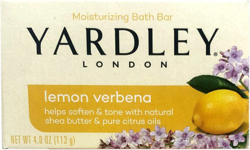 Yardley Lemon Verbena with Shea Butter Bar Soap, 4.0 Oz (Pack of 4)