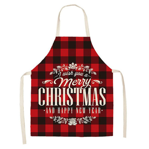 Custom Hair Apron Christmas Kitchen Cooking Aprons Plaid Aprons Adjustable Buffalo Plaid Baking Apron Kitchen Apron for