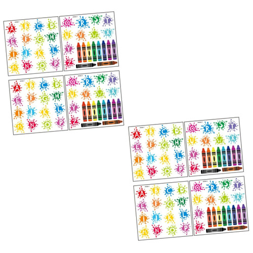 BESTOYARD 4 Sets Colored Pencils Wall Sticker Kids Room Alphabet Decals Crayon Wall Decals ABC Learning Wall Decals Classroom Wall Decals Wall Letter Decals Wallpaper Toddler Child PVC