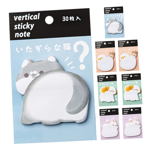 TEHAUX 8 Animal Sticky Notes Animal Stickers Nail Sticker Note Pads Notepad Self-Adhesive Note Sticker Household Memo Stickers Note Stickers Memo Pads Paper Office Accessories Portable
