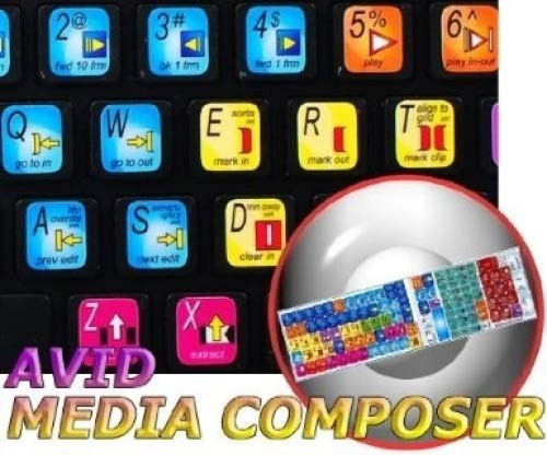 NEW AVID MEDIA COMPOSER KEYBOARD STICKERS SHORTCUTS