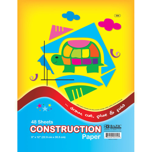 BAZIC 48 Ct. 9" X 12" Construction Paper (Case of 48)