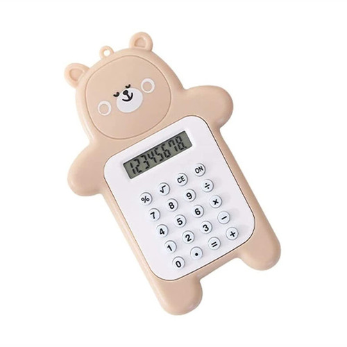 PWV Multifunction Cartoon Calculator 8-Digit Handheld Desktop Calculator with Large LCD Display Big Sensitive Button Colorful Calculator for Office, Home, School (Color : Brown)