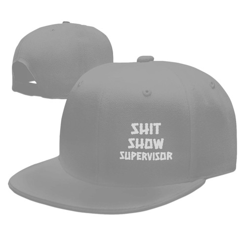 wikjxiz Shit Show Supervisor Hats for Men Gray Hat Flat Bill Mens Trucker Hats Cool Baseball Cap