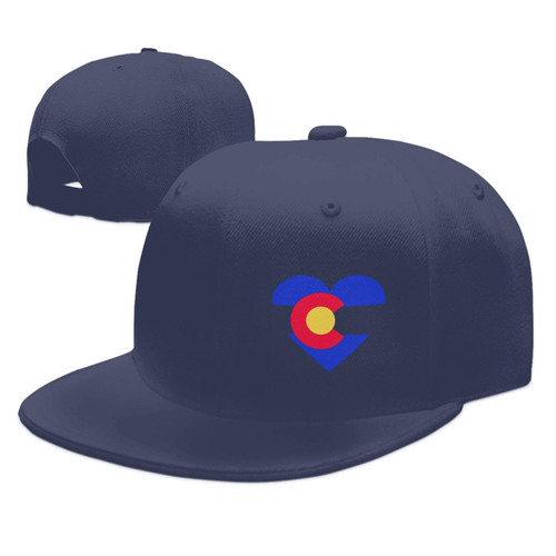 wikjxiz Colorado Flag Mountain Hats for Men Navy Blue Hat Flat Bill Mens Trucker Hats Cool Baseball Cap