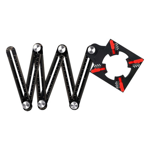 Multi Angle Measuring Ruler, Angle Gauge Measure Ruler, Angle Ruler, Angle Finder, Aluminum Alloy Hole Locator Multi Angle Measuring Ruler, Foldable Hand Tools Six-Sided Angle Measurement Layout Tool