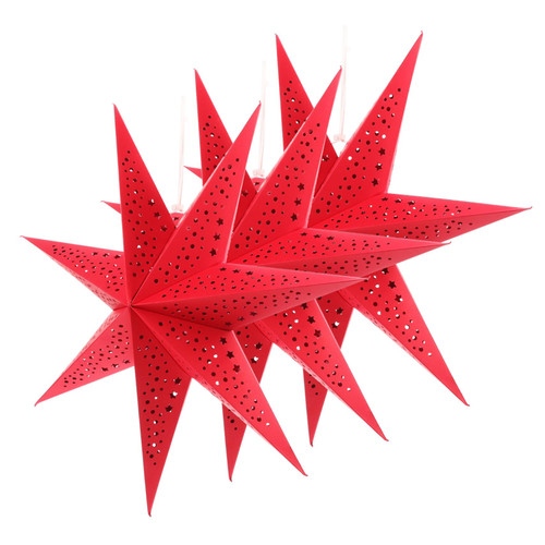 WHAMVOX 3pcs Heptagon Lampshade Christmas Paper Lanterns Moravian Paper Star Lamp Paper Lampshade Xmas Lantern Lamp Shades Decor 3d Hanging Lantern Star Shape