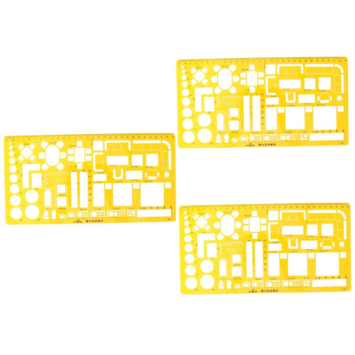 STOBOK 3pcs Drawing Templates Architecture Measuring Tool Construction Measuring Rulers Construction Templates Rulers Architecture Drawing Rulers Kit Curved Plate Comics