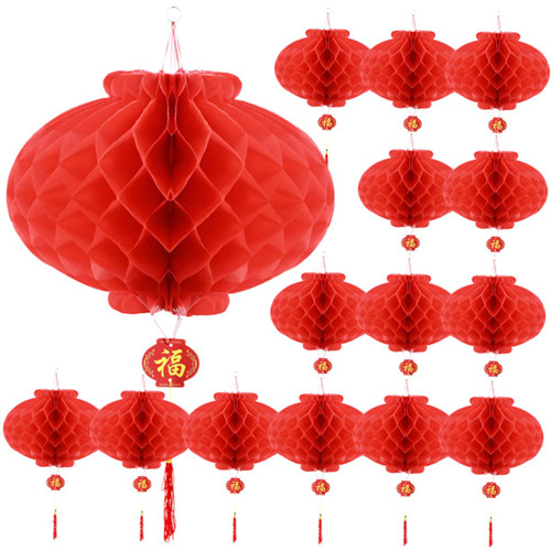 UKCOCO 25pcs Small Lantern New Year Red Lanterns Chinese New Year Decoration Festive Lantern Ornament Spring Festival Lanterns Fortune Lanterns Red Decor Foldable Plastic Hanging Lantern