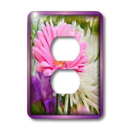 3dRose lsp_48105_6"Painted Spring Flowers - 2 Plug" Outlet Cover