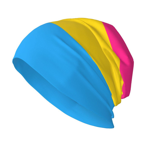 DEUNAHOS Pansexual Pride Flag Knit Cap Transgender LGBT Beanie Hat Soft Winter Warm Knitted Hat Skull Cap for Men Women