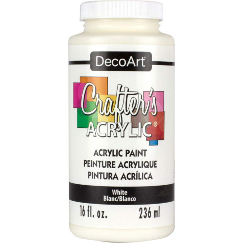DecoArt 16 Ounce, White Crafter's Acrylic Paint, 16 oz